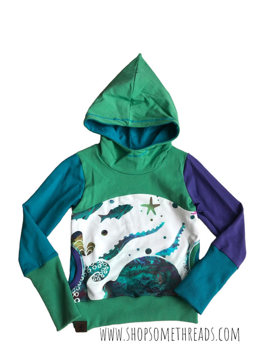 Organic Octopus hoodie size 3-6 years