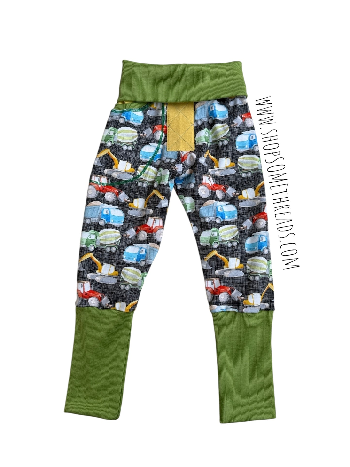 Grow Along Joggers - construction print