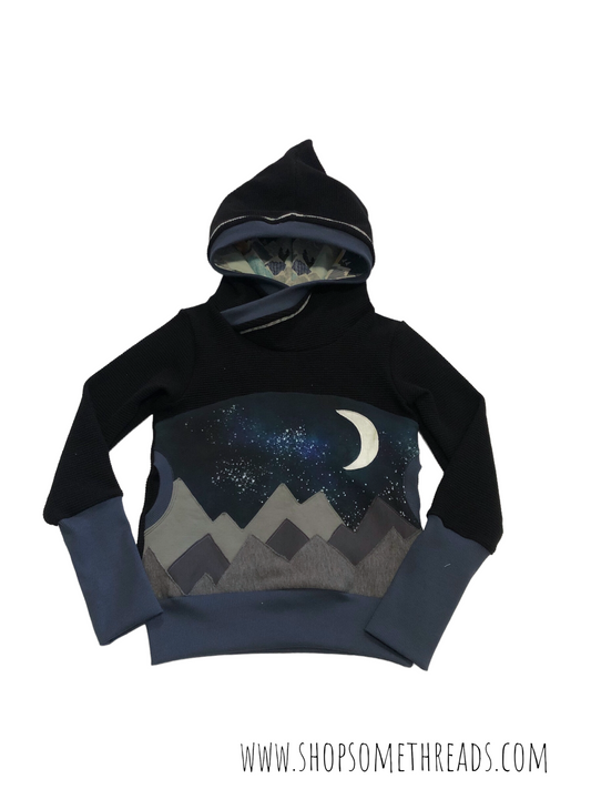 Moonlight mountains hoodie - 3-6 years