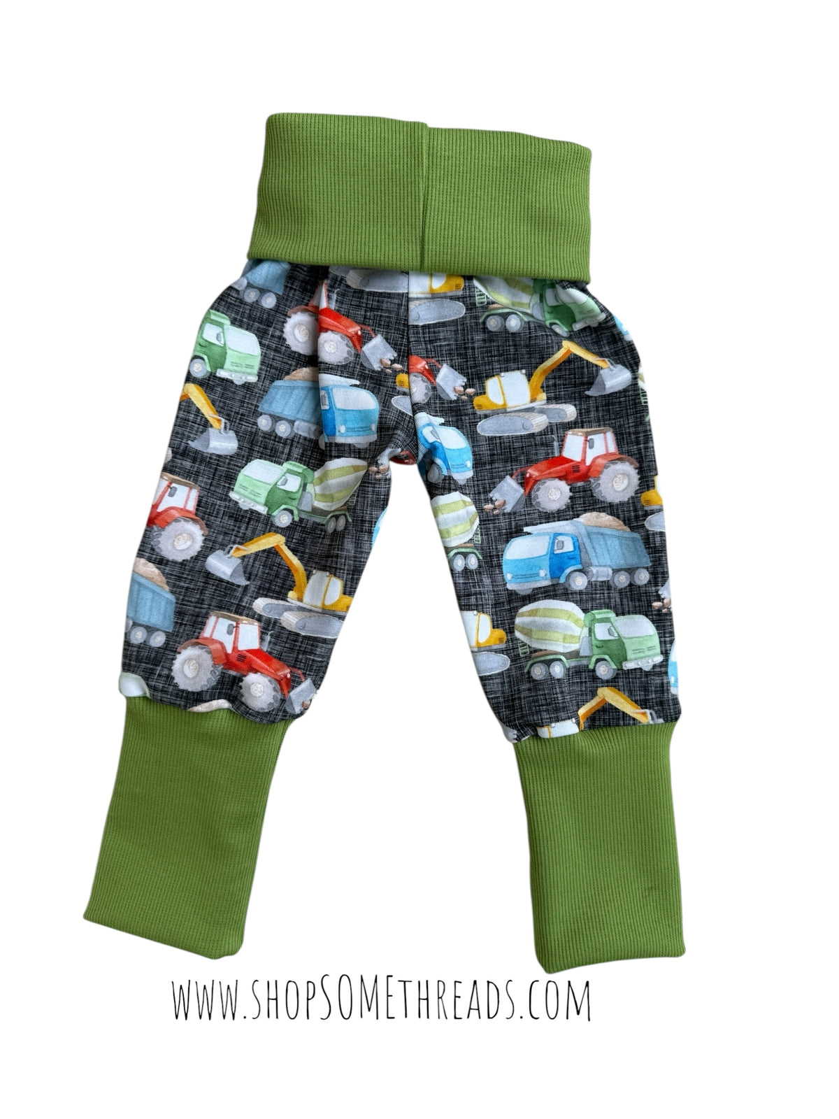 Grow Along Joggers - construction print