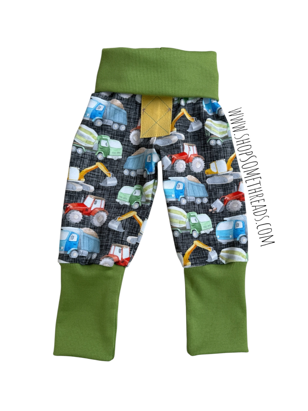 Grow Along Joggers - construction print